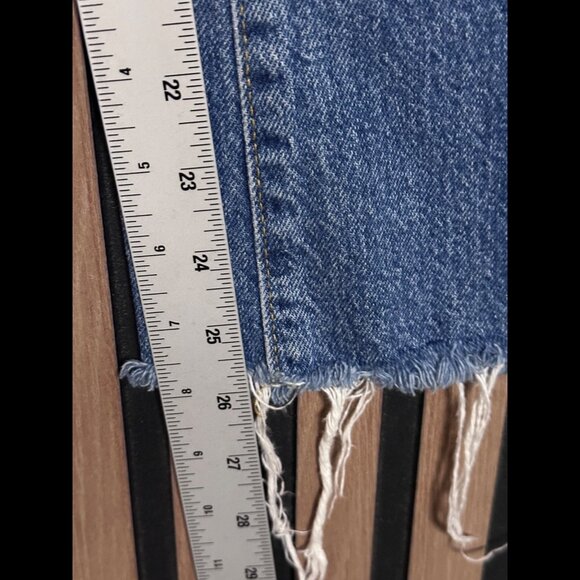 BDG Urban Outfitters Jeans 24 Womens Blue Stretch High Rise Flare Frayed Denim - Picture 5 of 10